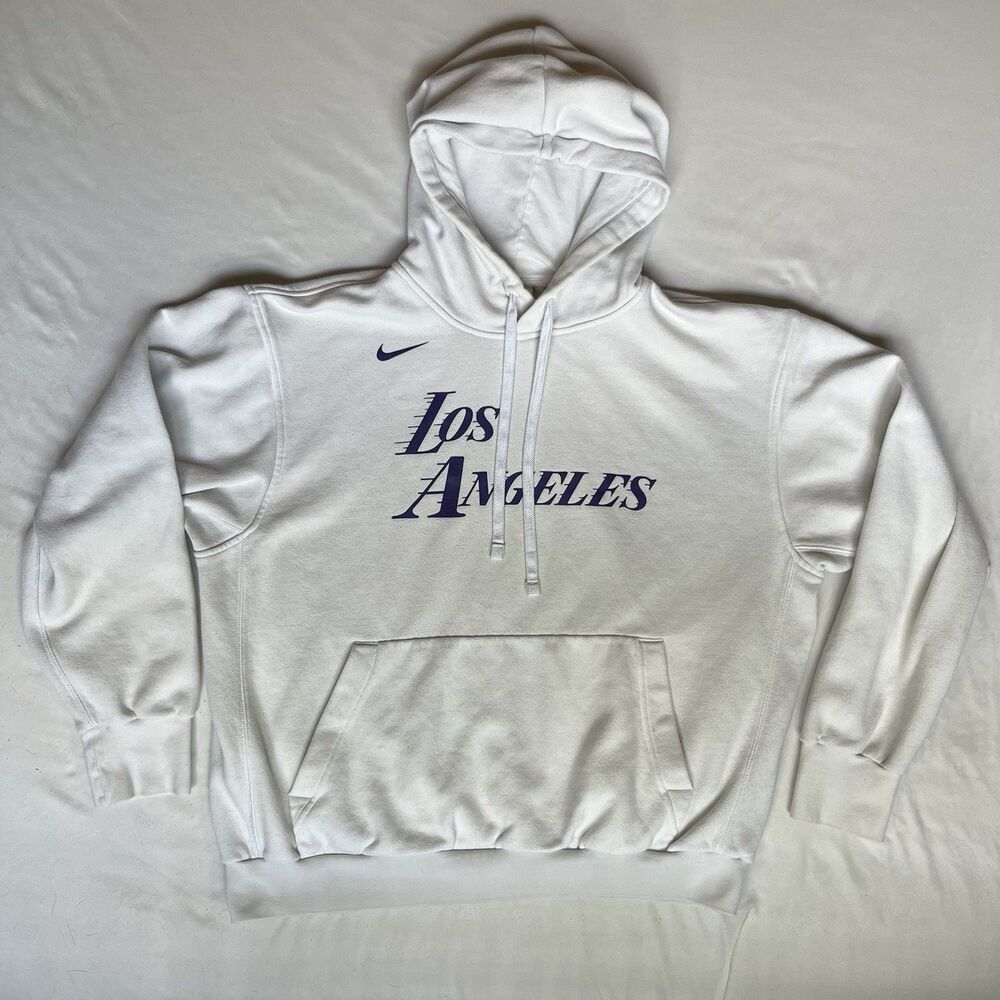 Nike Hoodie Mens L Large Los Angeles Lakers LA NBA Basketball Fleece Pullover